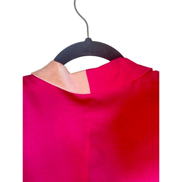 Choosy Size 10 Two-Tone Rose Red Pink Pale Pink Draped Dress - Picture 7 of 13